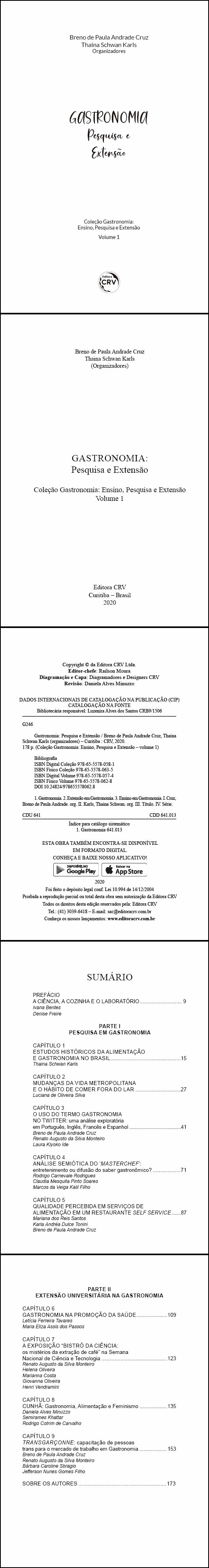 GASTRONOMIA: <br> Pesquisa e Extensão Coleção Gastronomia: <br> Ensino, Pesquisa e Extensão Volume 1